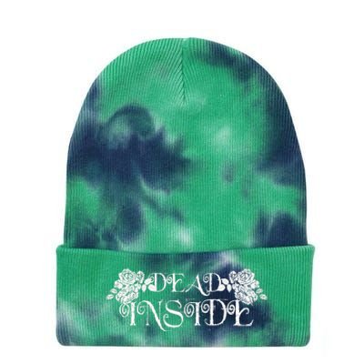 Dead Inside Pastel Goth Alt Aesthetoc Vaporwave Floral Tie Dye 12in Knit Beanie