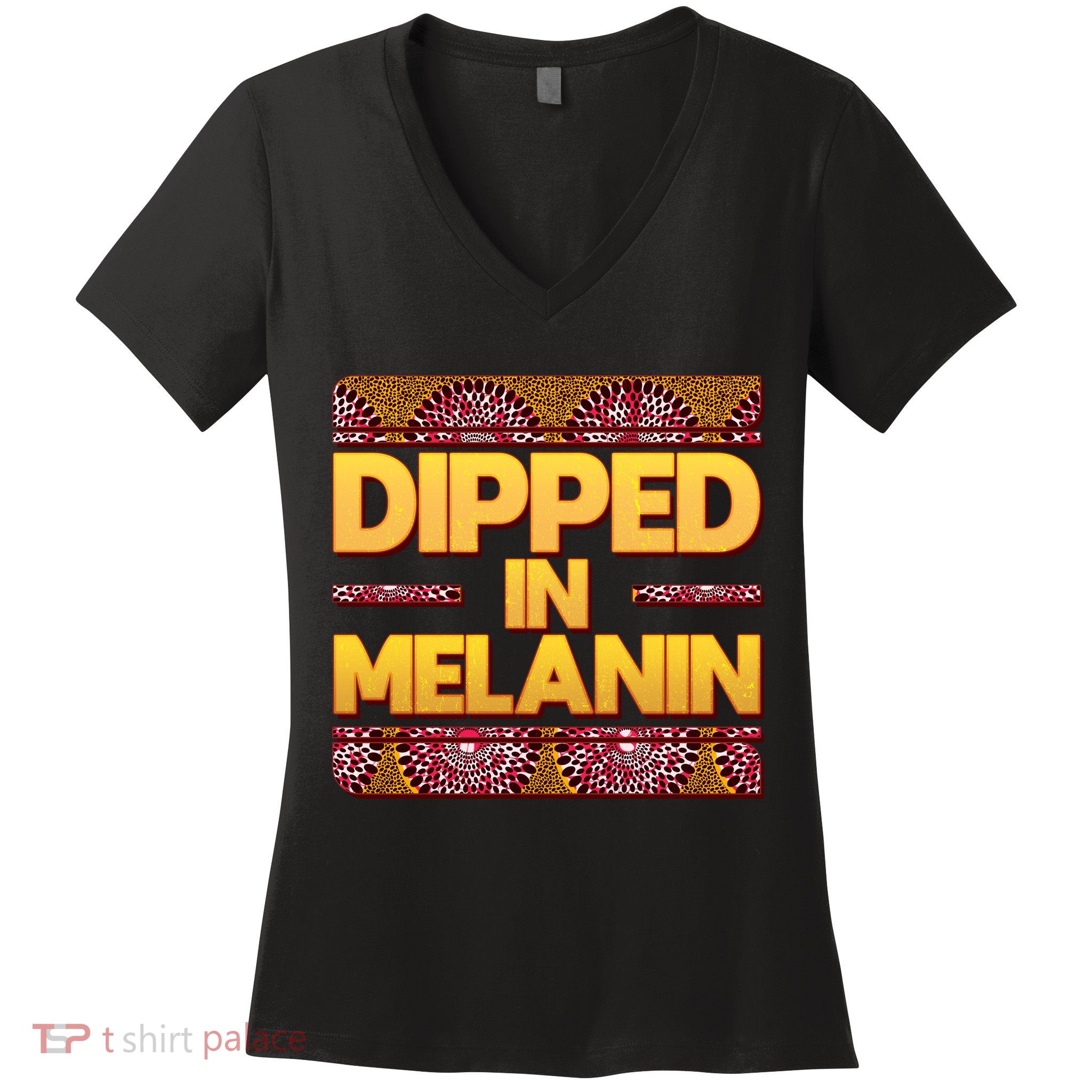 Dipped In Melanin Women's V-Neck T-Shirt