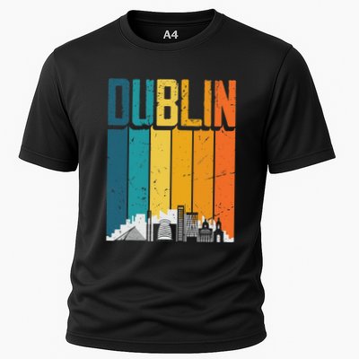 Dublin Ireland Retro Vintage Sunset Skyline Dublin Performance Shirt