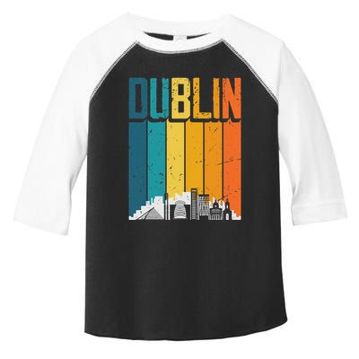 Dublin Ireland Retro Vintage Sunset Skyline Dublin Toddler Fine Jersey T-Shirt