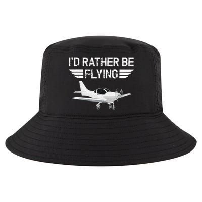 Distressed I'd Rather Be Flying Funny Airplane Pilot Cool Comfort Performance Bucket Hat