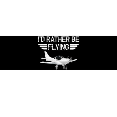 Distressed I'd Rather Be Flying Funny Airplane Pilot Bumper Sticker