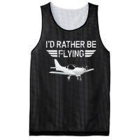 Distressed I'd Rather Be Flying Funny Airplane Pilot Mesh Reversible Basketball Jersey Tank