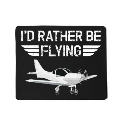 Distressed I'd Rather Be Flying Funny Airplane Pilot Mousepad