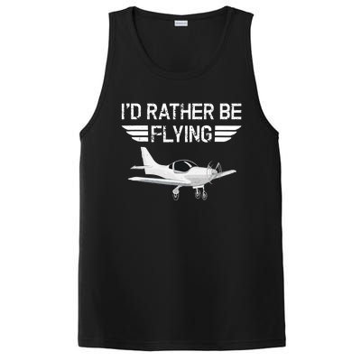 Distressed I'd Rather Be Flying Funny Airplane Pilot PosiCharge Competitor Tank