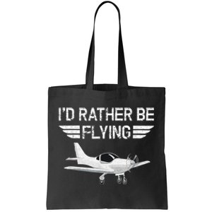 Distressed ID Rather Be Flying Funny Airplane Pilot Tote Bag