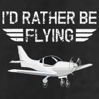 Distressed I'd Rather Be Flying Funny Airplane Pilot Garment-Dyed Fleece Hoodie