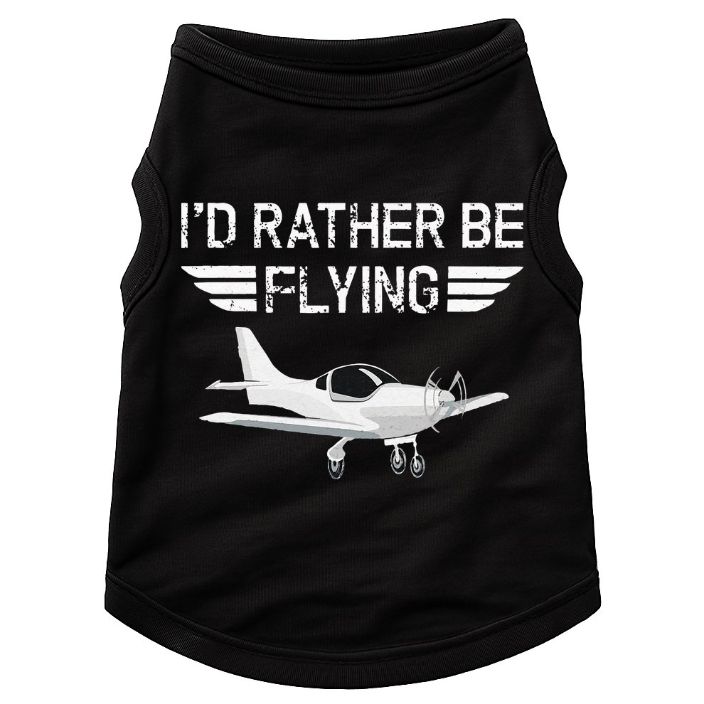 Distressed I'd Rather Be Flying Funny Airplane Pilot Doggie Tank
