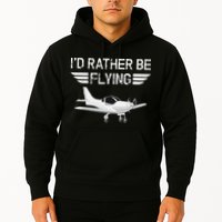 Distressed I'd Rather Be Flying Funny Airplane Pilot Hoodie