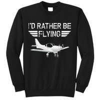 Distressed I'd Rather Be Flying Funny Airplane Pilot Sweatshirt