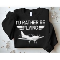Distressed I'd Rather Be Flying Funny Airplane Pilot Sweatshirt