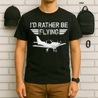 Distressed I'd Rather Be Flying Funny Airplane Pilot T-Shirt