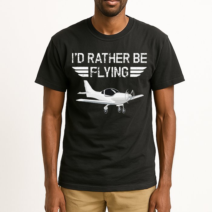 Distressed I'd Rather Be Flying Funny Airplane Pilot Tall T-Shirt