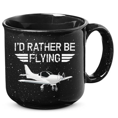 Distressed I'd Rather Be Flying Funny Airplane Pilot 15oz Campfire Ceramic Mug