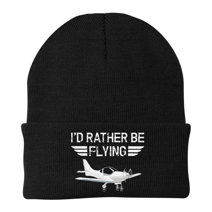 Distressed I'd Rather Be Flying Funny Airplane Pilot Beanie