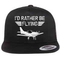 Distressed I'd Rather Be Flying Funny Airplane Pilot Flatbill Hat
