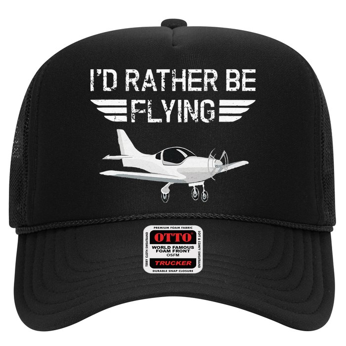 Distressed I'd Rather Be Flying Funny Airplane Pilot Hat