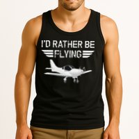 Distressed I'd Rather Be Flying Funny Airplane Pilot Tank Top