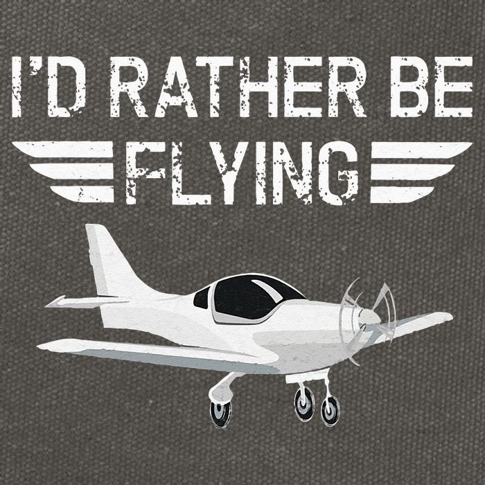 Distressed I'd Rather Be Flying Funny Airplane Pilot Cotton Canvas Backpack