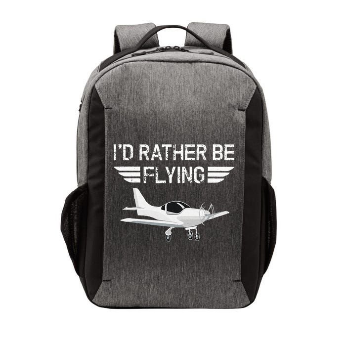 Distressed I'd Rather Be Flying Funny Airplane Pilot Vector Backpack