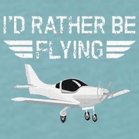 Distressed I'd Rather Be Flying Funny Airplane Pilot Sueded Cloud Jersey T-Shirt