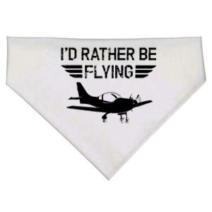 Distressed Id Rather Be Flying Funny Airplane Pilot USA-Made Doggie Bandana