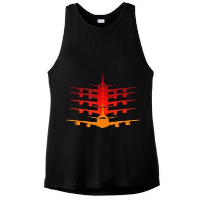Distressed ID Rather Be Flying Funny Airplane Pilot Ladies PosiCharge Tri-Blend Wicking Tank