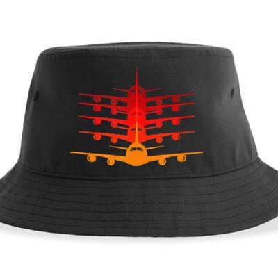 Distressed ID Rather Be Flying Funny Airplane Pilot Sustainable Bucket Hat
