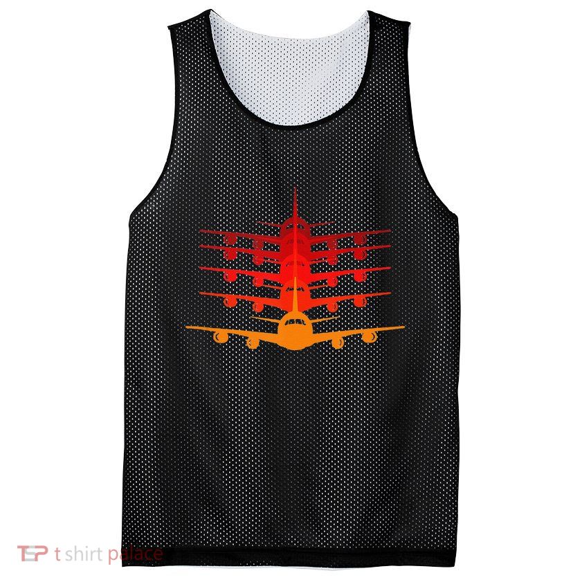 Distressed ID Rather Be Flying Funny Airplane Pilot Mesh Reversible Basketball Jersey Tank