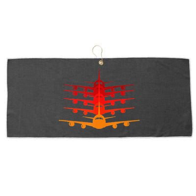Distressed ID Rather Be Flying Funny Airplane Pilot Large Microfiber Waffle Golf Towel