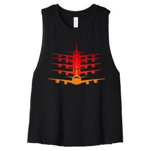 Distressed ID Rather Be Flying Funny Airplane Pilot Women's Racerback Cropped Tank