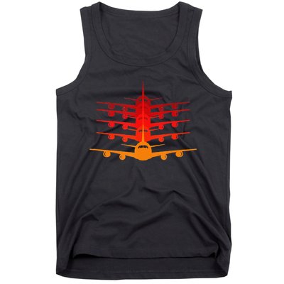 Distressed ID Rather Be Flying Funny Airplane Pilot Tank Top