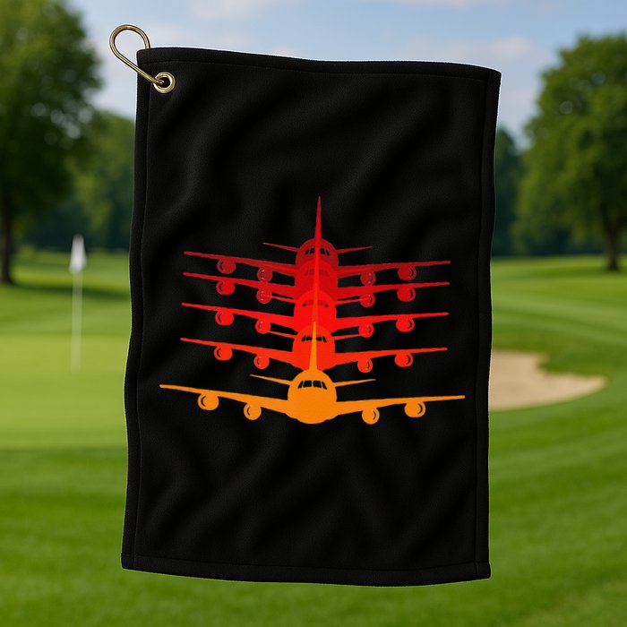 Distressed ID Rather Be Flying Funny Airplane Pilot Golf Towel