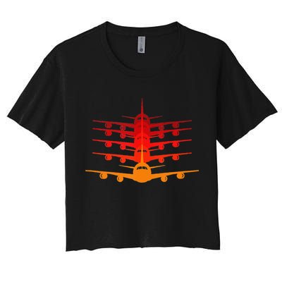 Distressed ID Rather Be Flying Funny Airplane Pilot Crop Top
