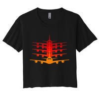 Distressed ID Rather Be Flying Funny Airplane Pilot Crop Top