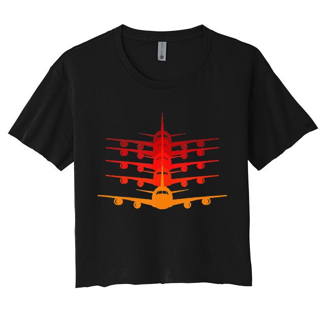 Distressed ID Rather Be Flying Funny Airplane Pilot Crop Top