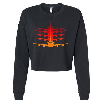 Distressed ID Rather Be Flying Funny Airplane Pilot Cropped Pullover Crew