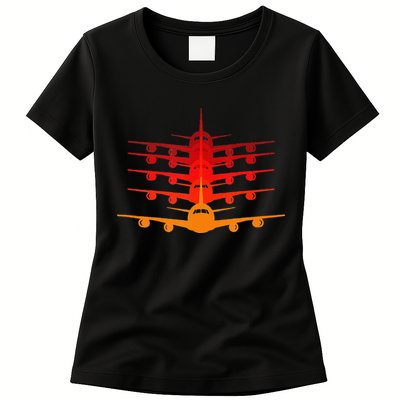 Distressed ID Rather Be Flying Funny Airplane Pilot Womens T-Shirt