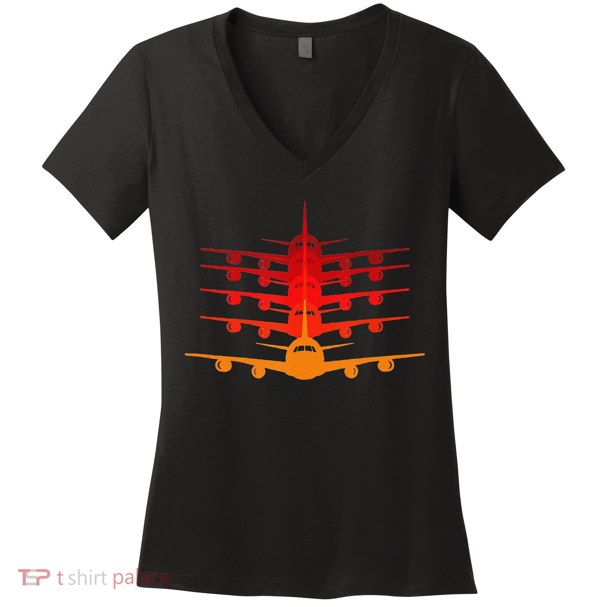 Distressed ID Rather Be Flying Funny Airplane Pilot Women's V-Neck T-Shirt