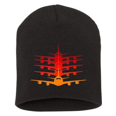 Distressed ID Rather Be Flying Funny Airplane Pilot Short Acrylic Beanie
