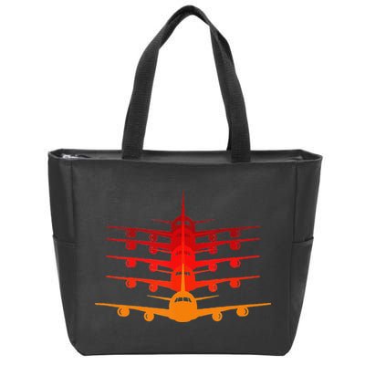 Distressed ID Rather Be Flying Funny Airplane Pilot Zip Tote Bag