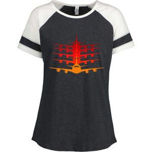 Distressed ID Rather Be Flying Funny Airplane Pilot Enza Ladies Jersey Colorblock Tee