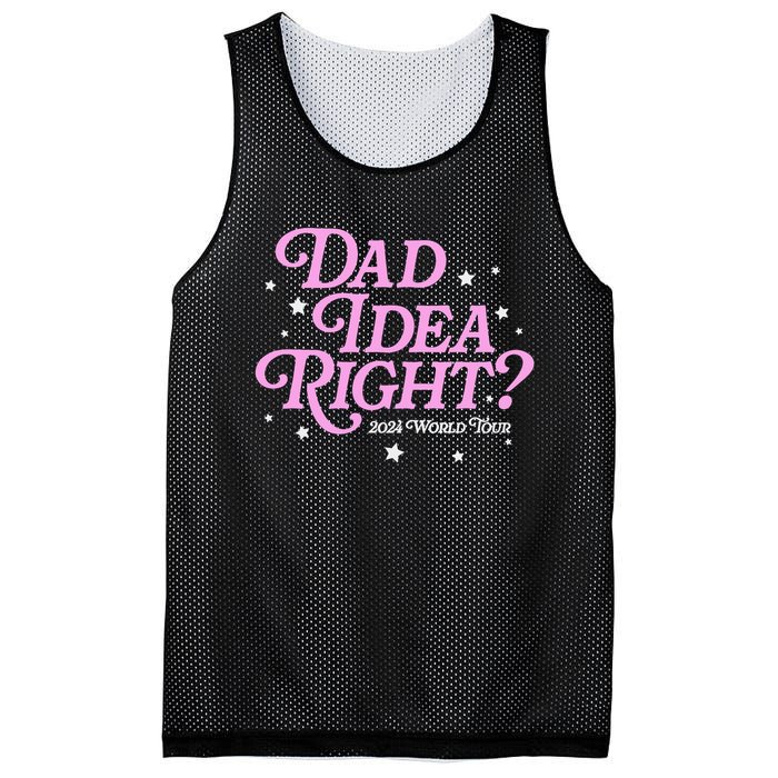 Dad Idea Right 2024 Funny FatherS Day Gift Mesh Reversible Basketball Jersey Tank