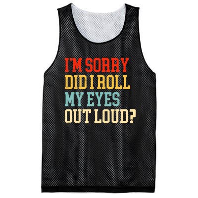 Did I Roll My Eyes Funny Sarcastic Fun Sayings Wo Mesh Reversible Basketball Jersey Tank