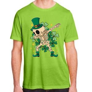 Dabbing Irish Skeleton Clover St Patricks Day Adult ChromaSoft Performance T-Shirt