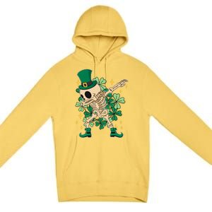 Dabbing Irish Skeleton Clover St Patricks Day Premium Pullover Hoodie