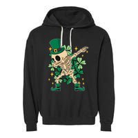 Dabbing Irish Skeleton Clover St Patricks Day Garment-Dyed Fleece Hoodie