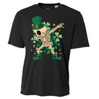 Dabbing Irish Skeleton Clover St Patricks Day Cooling Performance Crew T-Shirt