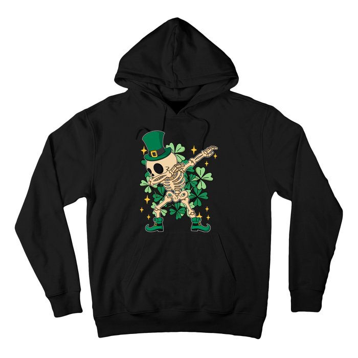 Dabbing Irish Skeleton Clover St Patricks Day Hoodie