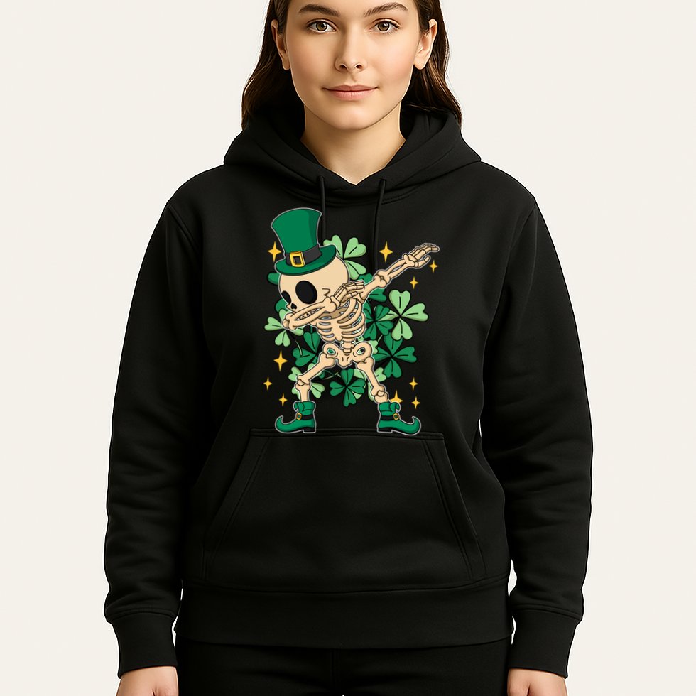 Dabbing Irish Skeleton Clover St Patricks Day Hoodie
